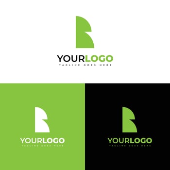 Modern Green Logo Design Mockup with White and Black Backgrounds vector