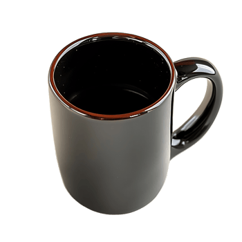 black coffee mug, isolated on transparent background. png