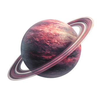 Pink Planet with Rings in Space Celestial Body Cosmic Scene, png