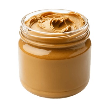 Creamy peanut butter in jar food product isolated on transparent background png