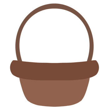 Brown basket holding eggs on Easter png