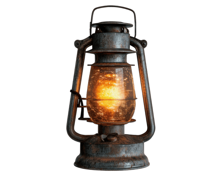vintage lantern lamp with glowing light, perfect for adding warmth to any space. This rustic design evokes sense of nostalgia and charm, ideal for home decor png