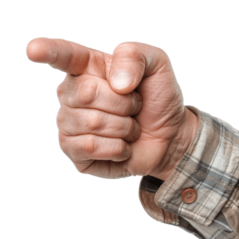 Hand Gesturing Direction Showing Pointer Finger Sign Isolated on White Background png