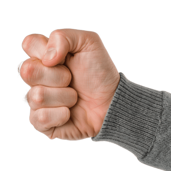 Strong clenched fist showing determination and power in a dynamic action pose png