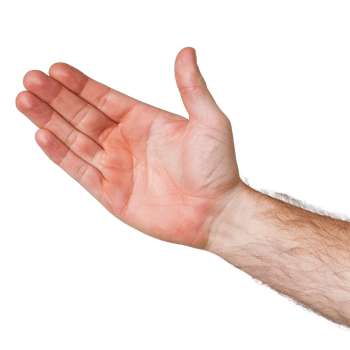 Open Hand Gesture Signifying Welcome or Invitation on Isolated Background png