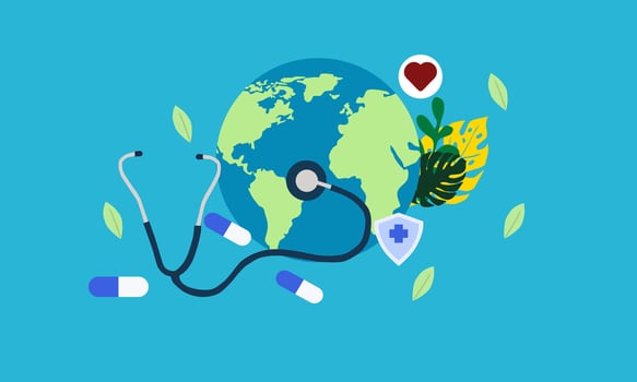 World Health Day Creative Concept Unique Blue Background vector