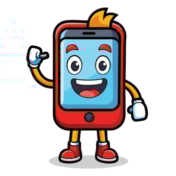 Happy smartphone character vector