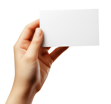 Hand with Blank Business Card Template png