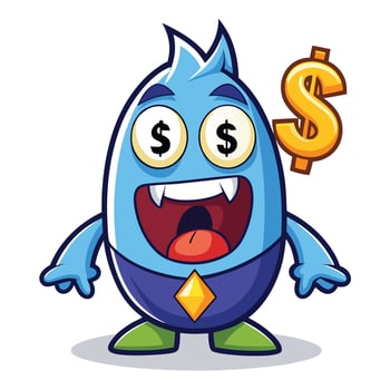 Money-eyed cartoon creature vector