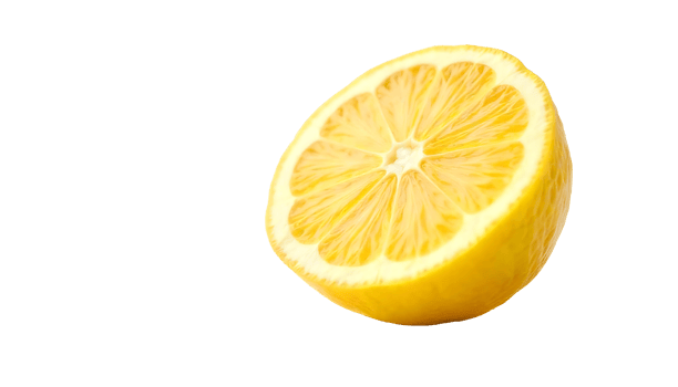 Fresh Yellow Lemon Cross Section Showcasing Vibrant Juicy Details png
