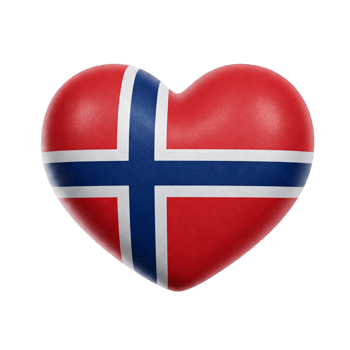norway flag heart on transparent background png