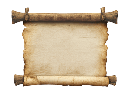 Aged parchment scroll with wooden ends, perfect for messages or art png