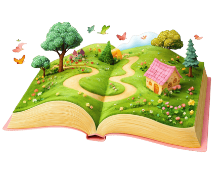 A book with a house and trees on it png