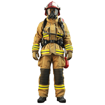 A Firefighter Full Protective Gear Ready for Action png