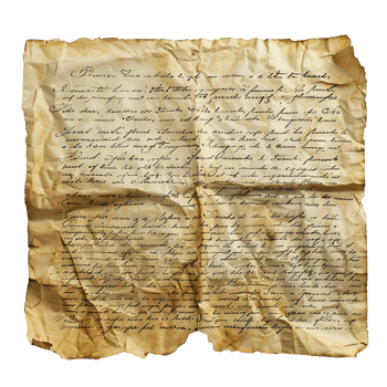 Antique Handwritten Letter A Historical Document on Aged Paper png
