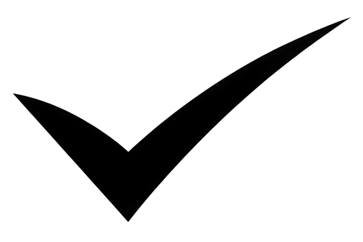 Hand drawn checkmark symbol, black on transparent background. png