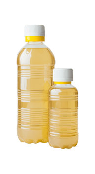 Two Transparent Plastic Bottles with Cooking Oil Isolated png