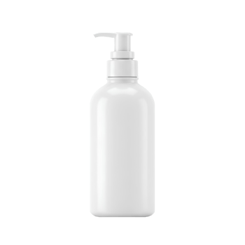 White cosmetic container . Unbranded bottle for body moisturizers, lotions, and skincare products isolated on a white background png