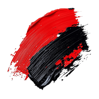 Abstract Red and Black Paint Strokes on White Background with Geometric Pattern png