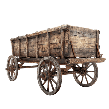Antique Wooden Farm Wagon Cart Rustic Vintage Old Weathered Transportation png