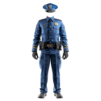 A Detailed View of a Modern Police Officer's Uniform and Equipment png
