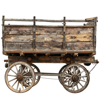 Antique Wooden Farm Wagon Rustic Vintage Cart Carriage Old Weathered png