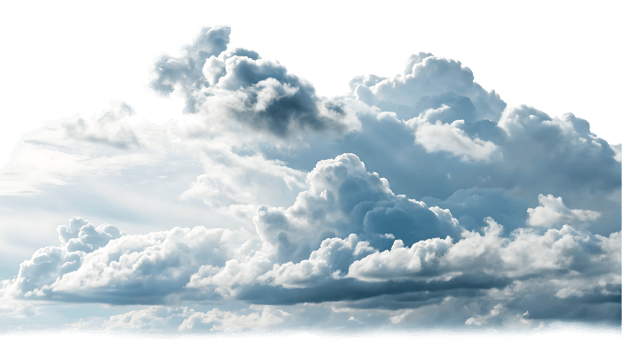 Dramatic cloudscape, fluffy white and gray clouds in the sky png