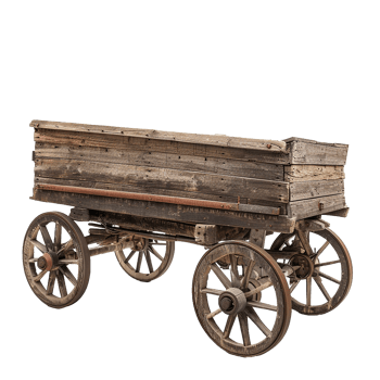 Antique Wooden Farm Wagon Cart Rustic Vintage Transportation History Old Weathered png