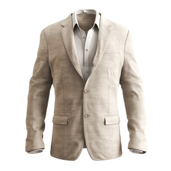 A Beige Linen Blend Mens Blazer Jacket with White Dress Shirt png