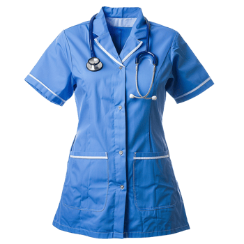 Professional Medical Uniform Blue Nurse Doctor Scrub Top with Stethoscope png