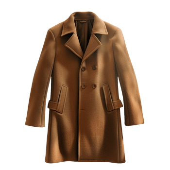 Stylish Brown Double Breasted Wool Mens Overcoat Autumn Winter Fashion Apparel png