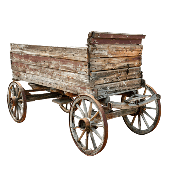 Antique Wooden Farm Wagon Rustic Old Weathered Cart Vintage Countryside Transportation png