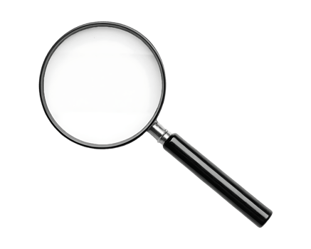 Magnifying glass on white background png