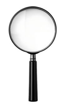 Magnifying glass, search, investigation, detail. png