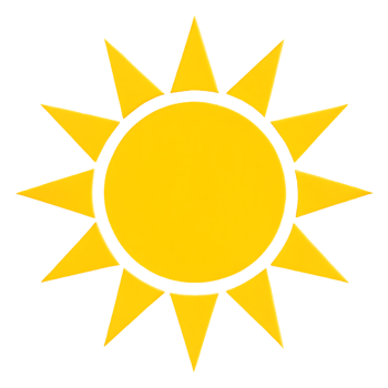 Simple yellow sun illustration. png