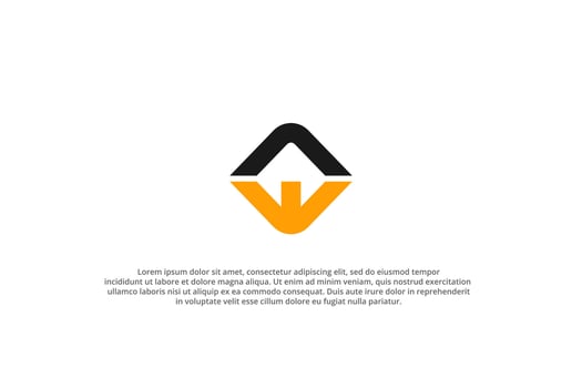 letter a e or e a abstract minimalist modern logo arrow up vector