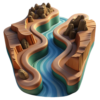 Winding River Carving png