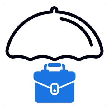 business protection in blue duo line vector