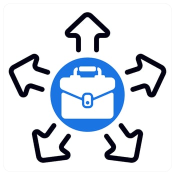 job opportunity in blue duo line vector