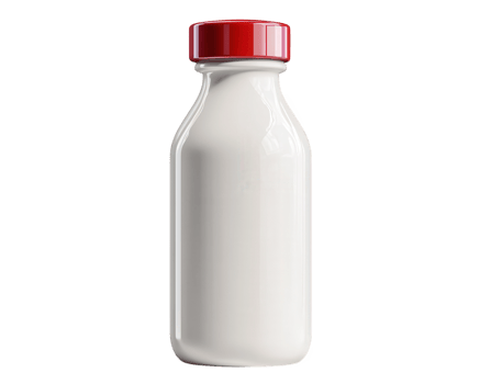 A white bottle with a red cap on it png