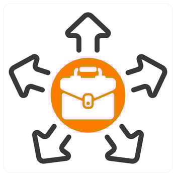 job opportunity in orange duo line vector