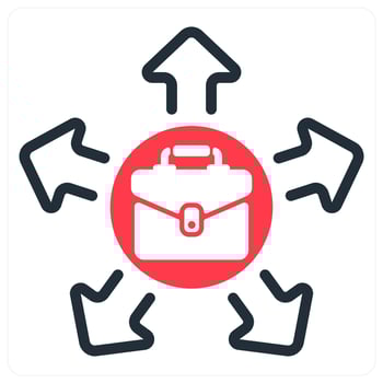 job opportunity in red duo line vector