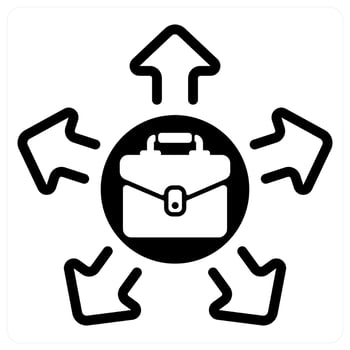 job opportunity in black duo line vector