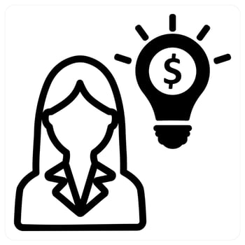 business idea in black duo line vector