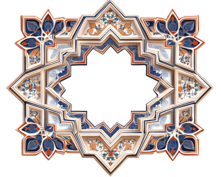 An ornate decorative frame with a blue and white design png