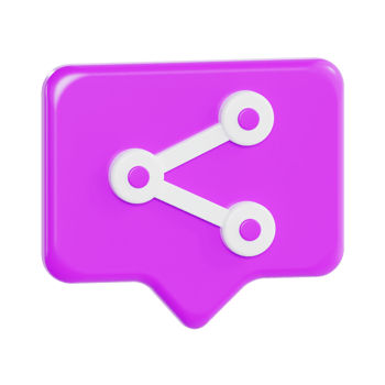 Connection and Sharing Icon in 3D png