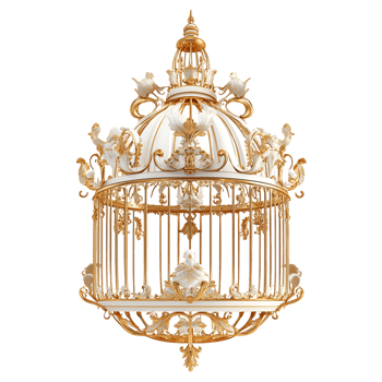 Golden Birdcage Freedom Symbol Transparent Background png