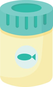 Fish Food Container with Blue Lid vector