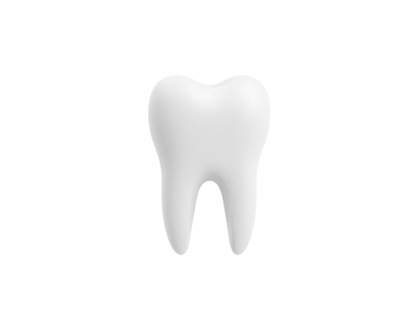 Isolated realistic 3D rendered white tooth with transparent background. png