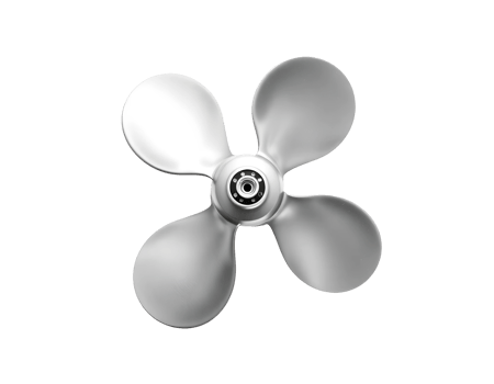 Silver Boat Propeller on Transparent Background png